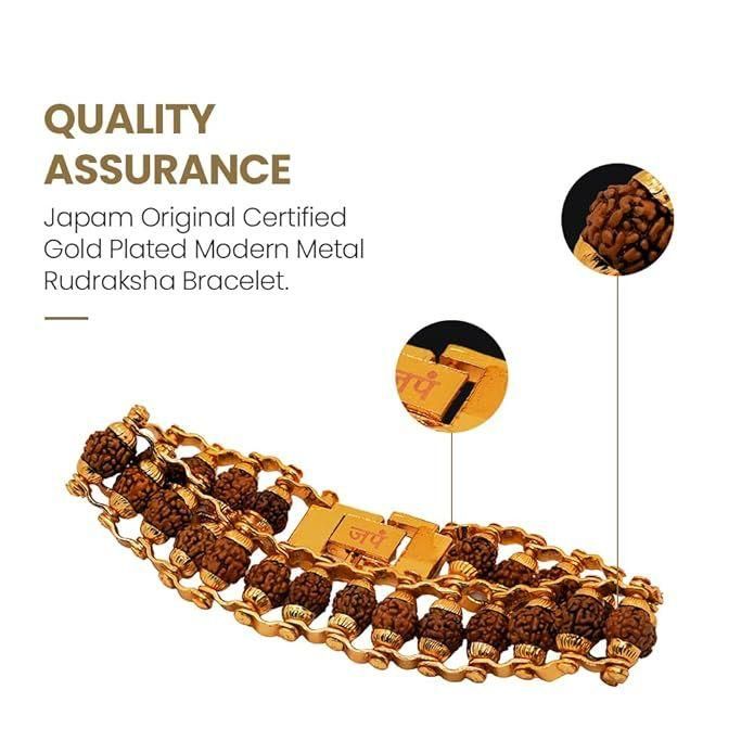 5 Mukhi Gold Plated Rudraksha Bracelet – Wear & Pray