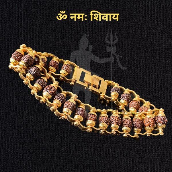 5 Mukhi Gold Plated Rudraksha Bracelet – Wear & Pray