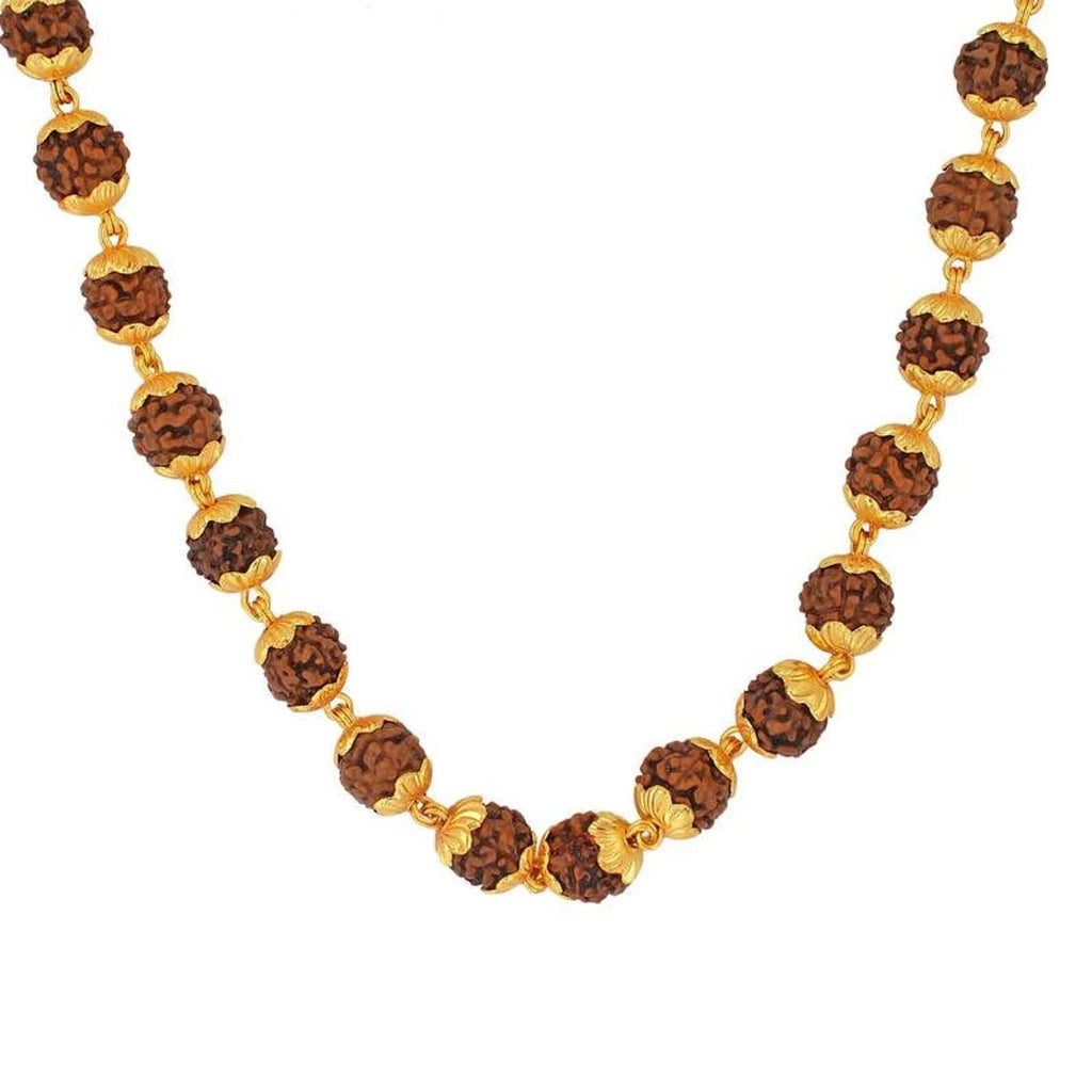 Gold-Plated Rudraksha Mala – Spiritual Energy & Healing