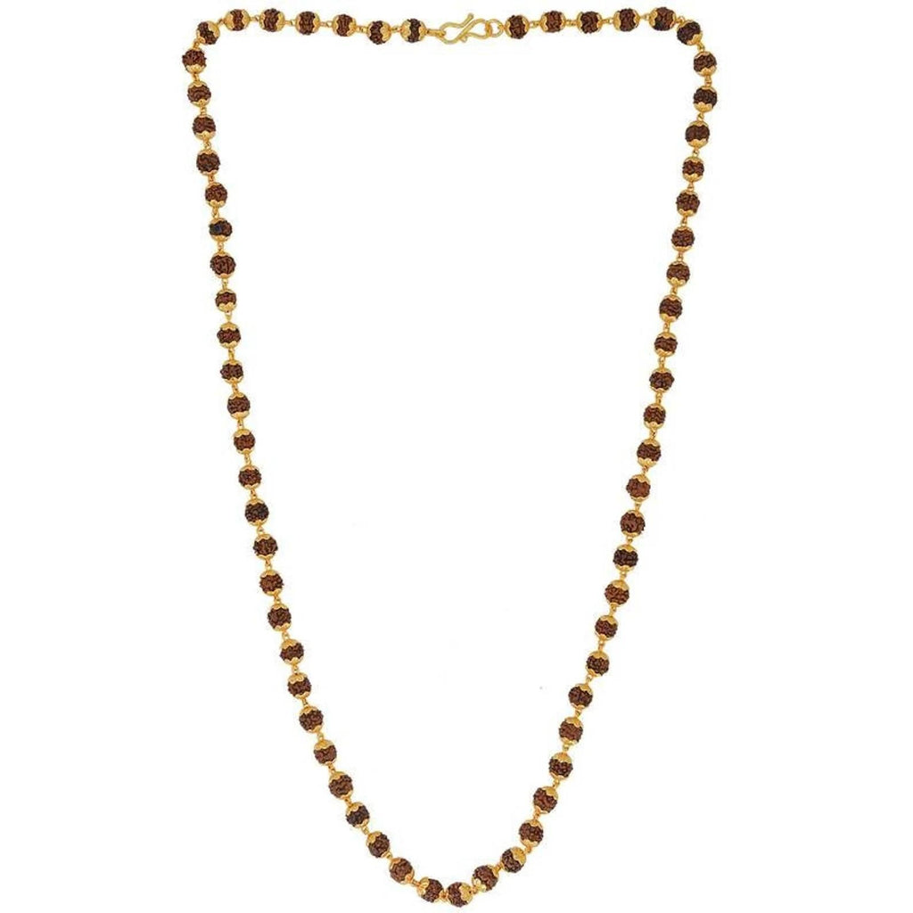 Gold-Plated Rudraksha Mala – Spiritual Energy & Healing
