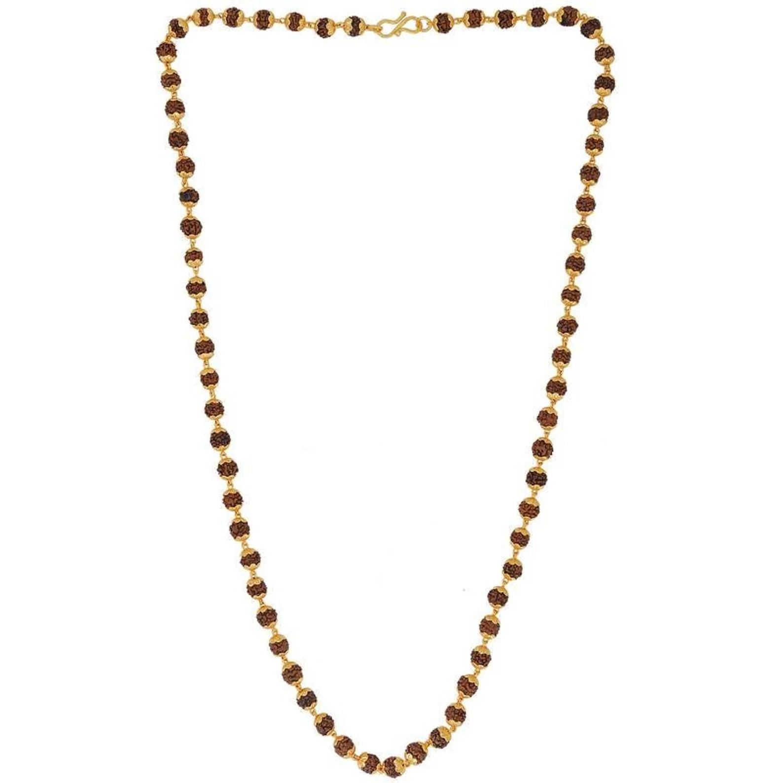 Gold-Plated Rudraksha Mala – Spiritual Energy & Healing